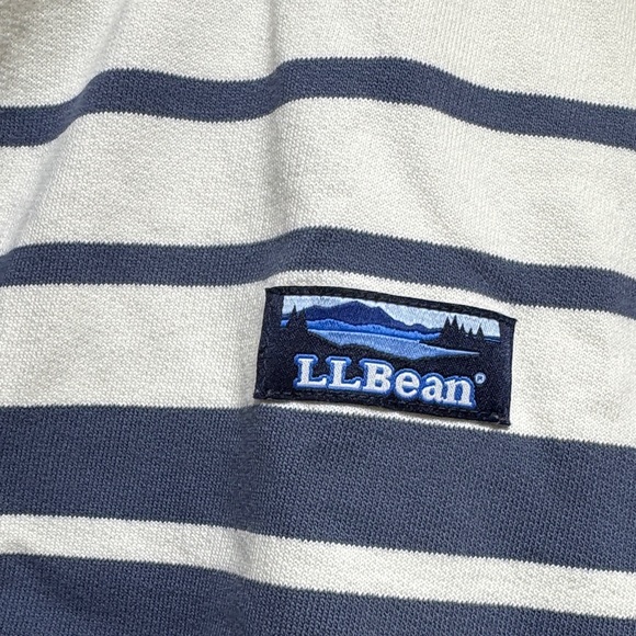 L.L. Bean Navy and White Striped Sweatshirt - Picture 3 of 16